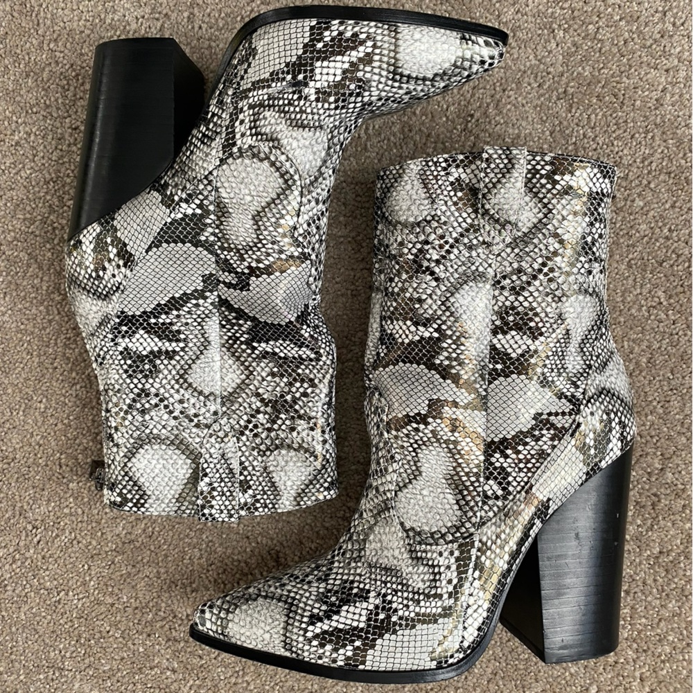 RAYE Snakeskin Pattern Ankle Boots